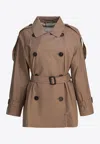 Max Mara The Cube Caroline Double-breasted Trench Coat In Brown