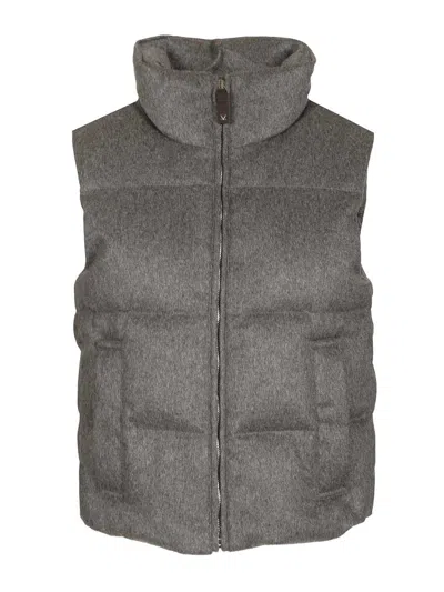 Max Mara The Cube Cashmere Padded Vest Coats Grey In Gray