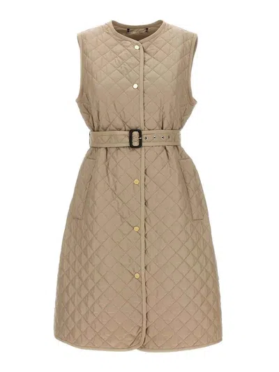 Max Mara The Cube Quilted Waistcoat In Beige