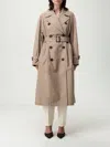 Max Mara The Cube Camel Flowered Raincoat In Brown