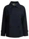 Max Mara The Cube Trench Corto In Twill Antigoccia In Blue