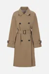 Max Mara The Cube Cotton Blend C Trench With Leather Buckles In Brown