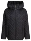 Max Mara The Cube Hooded Jacket With Quilted Pattern In Black