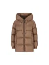 Max Mara The Cube Drop-resistant Canvas Down Jacket In Brown