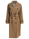 Max Mara The Cube Cotton Blend C Trench With Leather Buckles In Nude