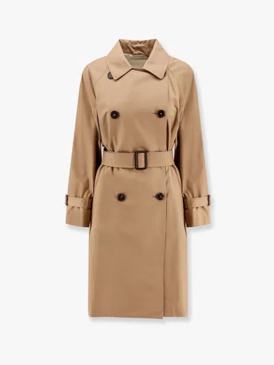 MAX MARA THE CUBE COTTON BLEND C TRENCH WITH LEATHER BUCKLES