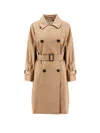 Max Mara The Cube Cotton Blend C Trench With Leather Buckles