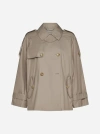 MAX MARA THE CUBE COTTON-BLEND DOUBLE-BREASTED SHORT TRENCH COAT