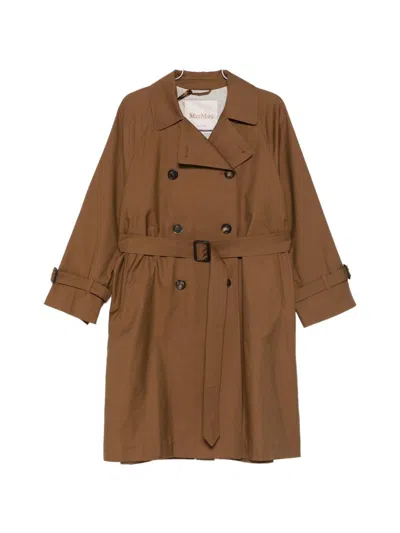 Max Mara The Cube Cotton Blend Trench Coat In Brown