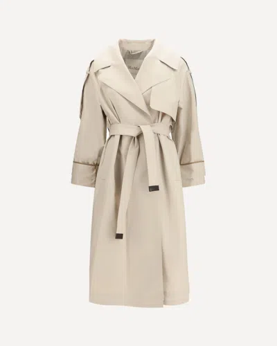 Max Mara The Cube Cotton-blend Twill Trench In Neutral