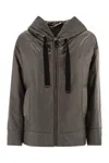 Max Mara The Cube Daria - Drip-proof Canvas Padded Jacket With Hood In Gray