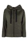 Max Mara The Cube Daria Drip Proof Canvas Padded Jacket With Hood In Green