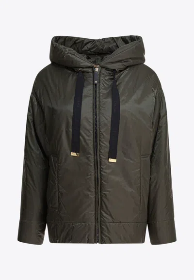 Max Mara The Cube Daria Zip-up Padded Jacket In Green