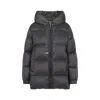 Max Mara Puffy Grey Down Jacket With Adjustable Hood In Gray