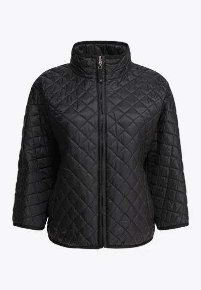 Max Mara The Cube Delfina Quilted Zip-up Jacket In Black