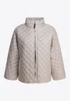 Max Mara The Cube Delfina Quilted Zip-up Jacket In Neutral