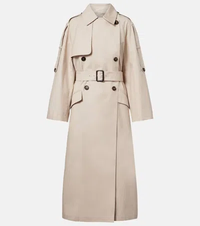 Max Mara The Cube Delfino Twill Trench Coat In Neutral