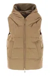 Max Mara The Cube Delfy - Reversible Padded Waistcoat In Camel And Water-repellent Taffeta In Brown