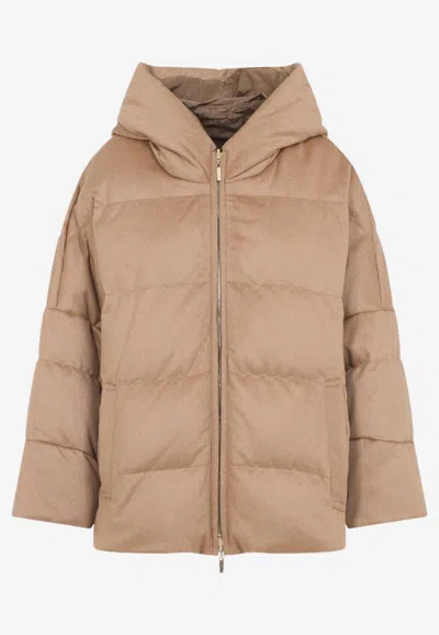 Max Mara The Cube Desiderio Camel Padded Jacket In Brown