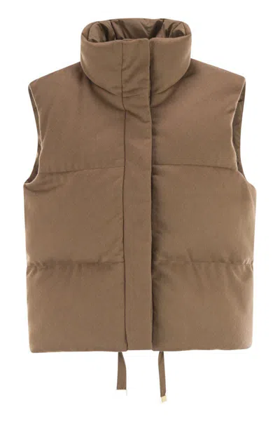 Max Mara The Cube Dioniso - Reversible Padded Waistcoat In Camel And Water-repellent Taffeta In Brown