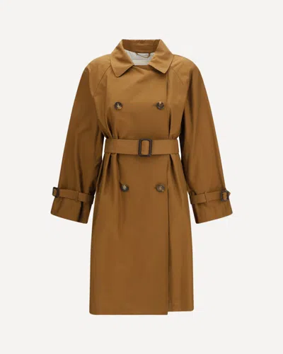 Max Mara The Cube Double-breasted Belted Coat In Brown