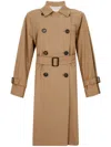 Max Mara The Cube Double-breasted Midi Trench Coat Made From A Water-repellent Cotton Blend Twill In Beige