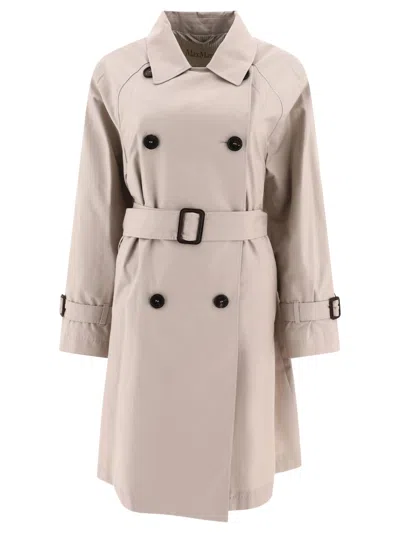Max Mara The Cube Double-breasted Trench Coat Coats Beige In Black