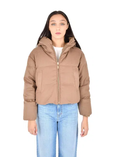 Max Mara The Cube Down Jacket In Brown