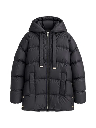 Max Mara The Cube Down Jacket "nerine"  With Hood In Black