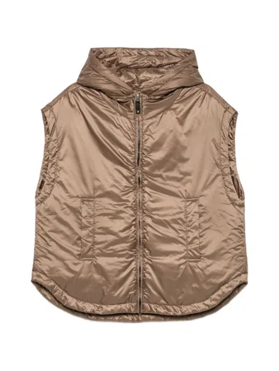 Max Mara The Cube Down Vest In Brown