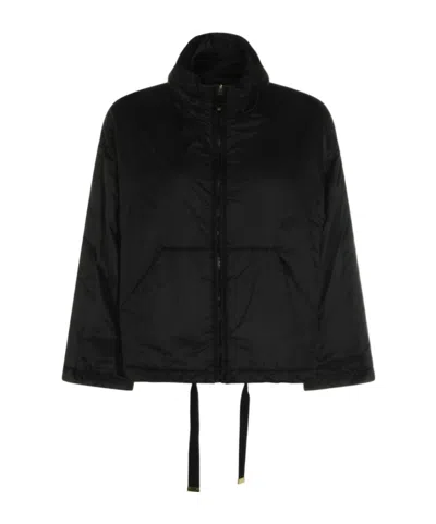 Max Mara The Cube Drawstring Puffer Jacket In Black