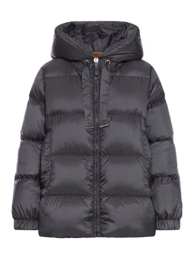 Max Mara The Cube Drop-resistant Canvas Down Jacket In Black