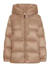 Max Mara The Cube Drop-resistant Canvas Down Jacket In Neutral