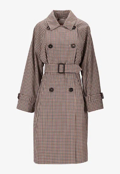 Max Mara The Cube Fate Patterned Water-repellent Trench Coat In Brown