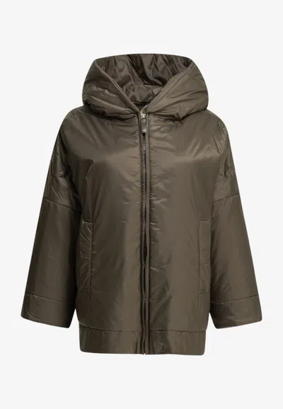 Max Mara The Cube Fiore Water-repellent Padded Jacket In Brown