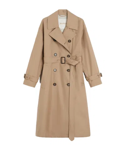 Max Mara The Cube Fiorito Double-breasted Belted Coat In Brown