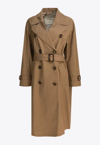 Max Mara The Cube Fiorito Double-breasted Trench Coat In Brown