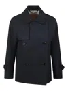 Max Mara The Cube Trench Corto In Twill Antigoccia In Blue