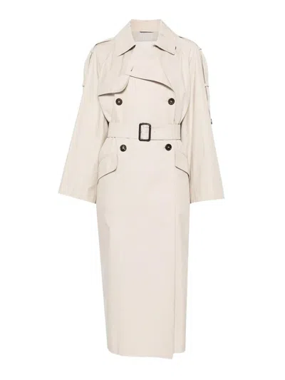 Max Mara The Cube Repellent Cotton Twill Trench Coat In Neutral