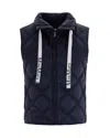 Max Mara The Cube Padded Vest In Water-repellent Nylon Canvas In Blue
