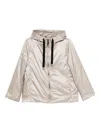 Max Mara The Cube Green Hooded Zip-front Jacket In Neutral
