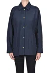 Max Mara The Cube Greenca Shirt Style Down Jacket In Blue