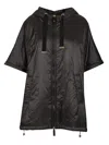 Max Mara The Cube Black Greenci Hooded Padded Cape In Blue