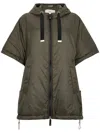 Max Mara The Cube 'greenci' Khaki Hooded Cape In Green