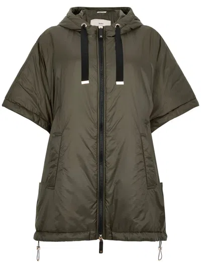 Max Mara The Cube 'greenci' Khaki Hooded Cape