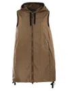 Max Mara The Cube Greengi - Drip-proof Canvas Waistcoat In Brown