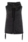 Max Mara The Cube Women Black Greengo Padded Hooded Vest In Blue