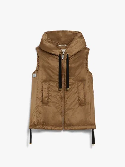 Max Mara The Cube Greengo - Sleeveless In Drip-proof Technical Fabric In Brown