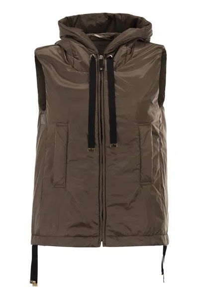 Max Mara The Cube Greengo - Sleeveless In Drip-proof Technical Fabric In Brown