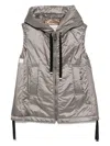 Max Mara The Cube Greengo Anthracite Puffer Vest With Hood In Gray